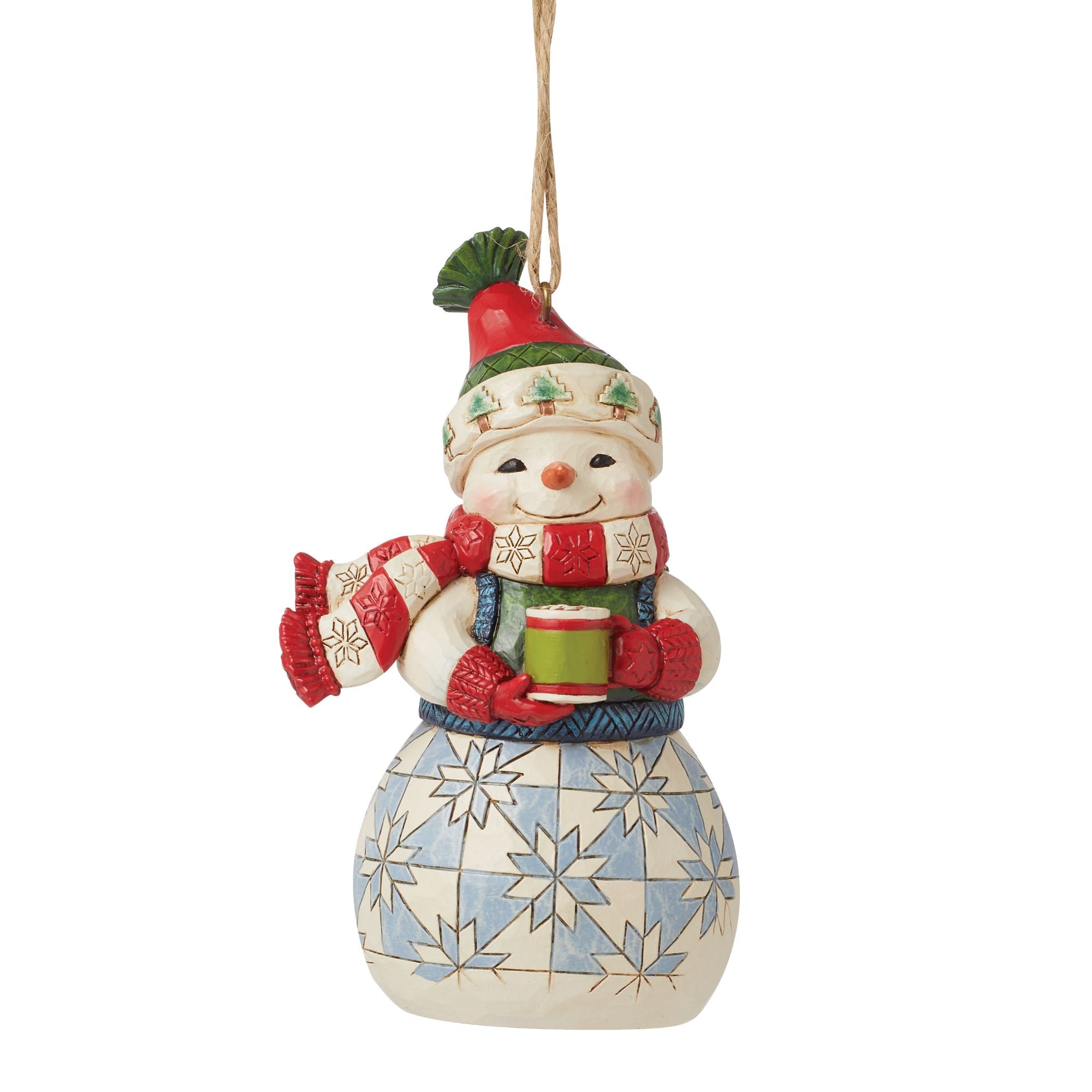 Snow Man - coco Snowman with Cocoa Ornament – Jim Shore