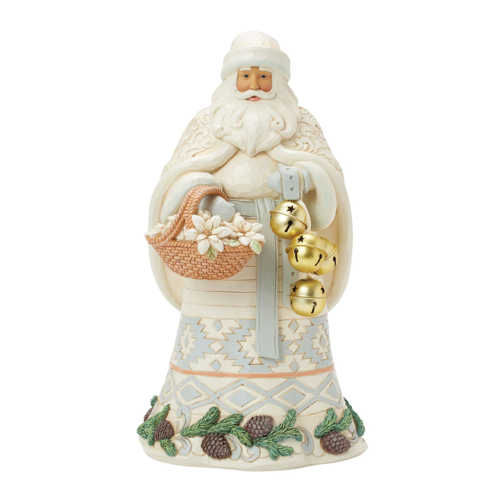 Wdlnd Santa Bkt and Bells Fig – Jim Shore