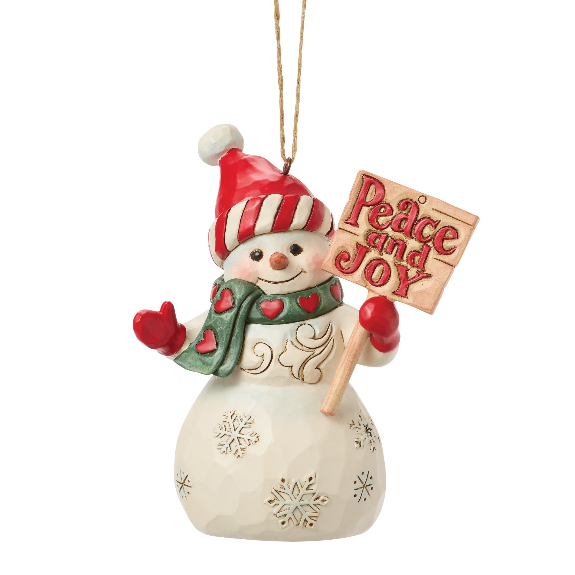 Snowman Peace & Joy Sign Orn – Jim Shore