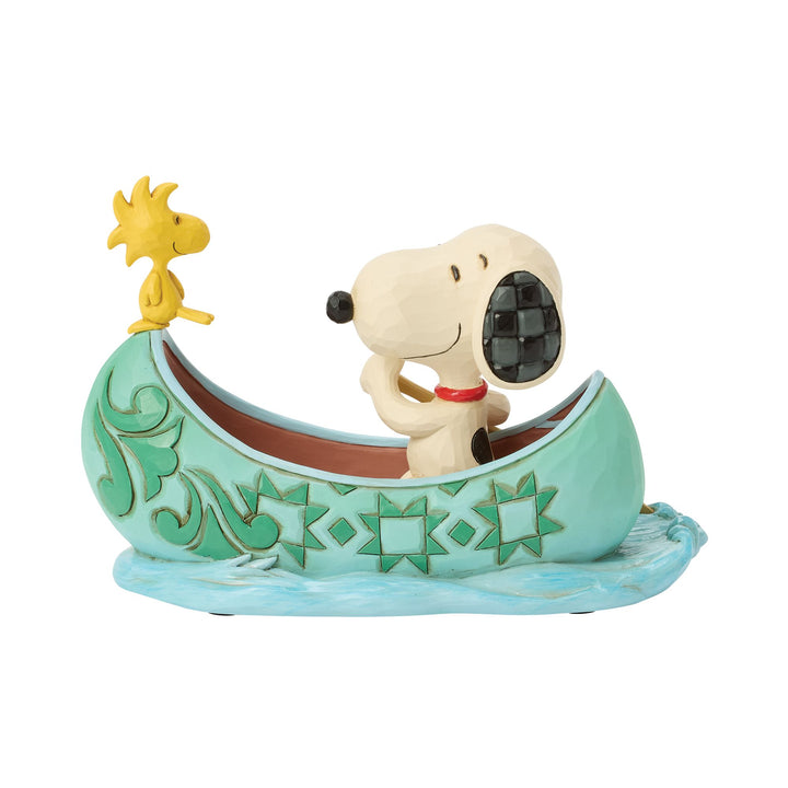 Snoopy and Woodstock in Canoe