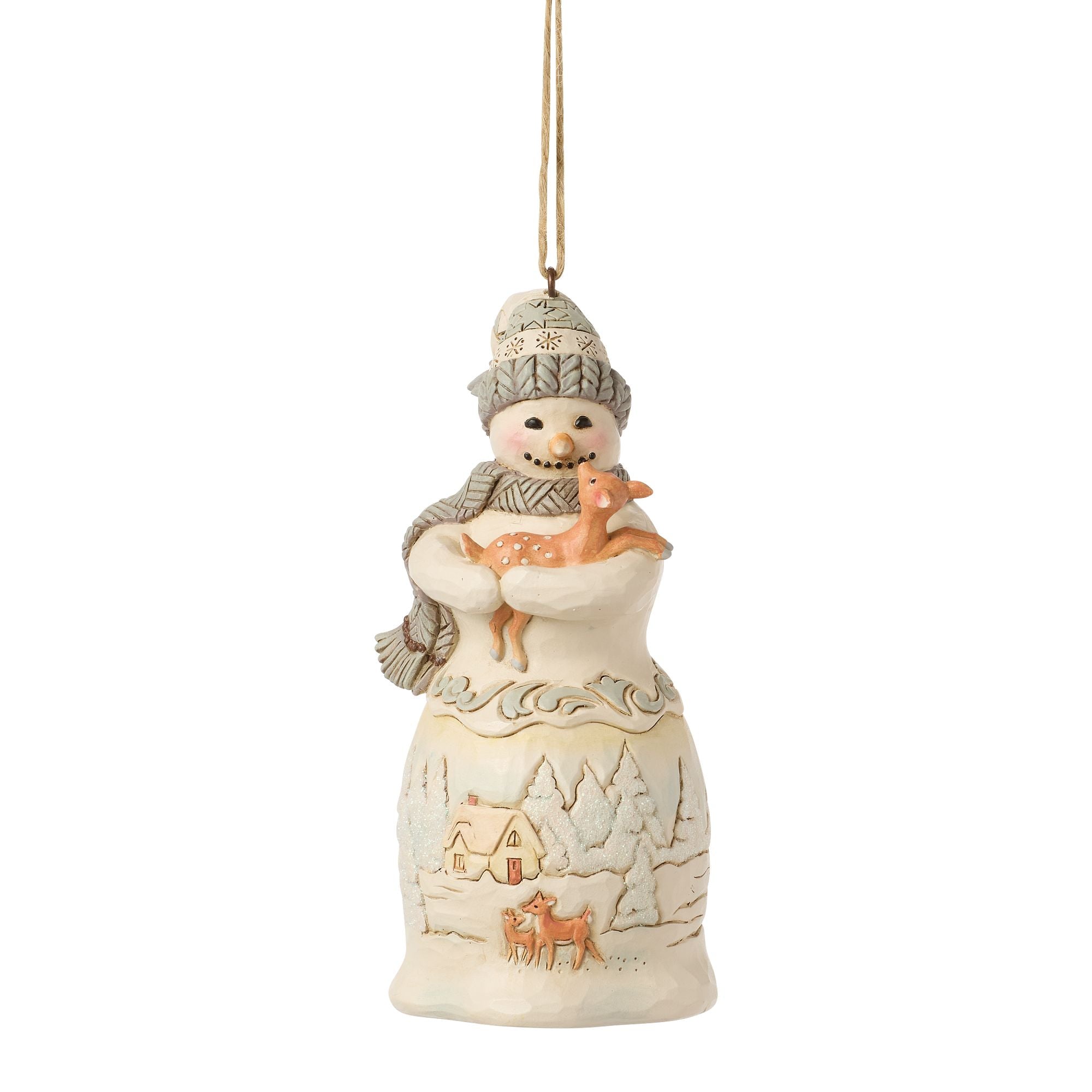 Wdlnd Snowman Holding Fawn Orn – Jim Shore