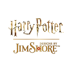 Harry Potter logo with 'Designs by Jim Shore' text on a white background