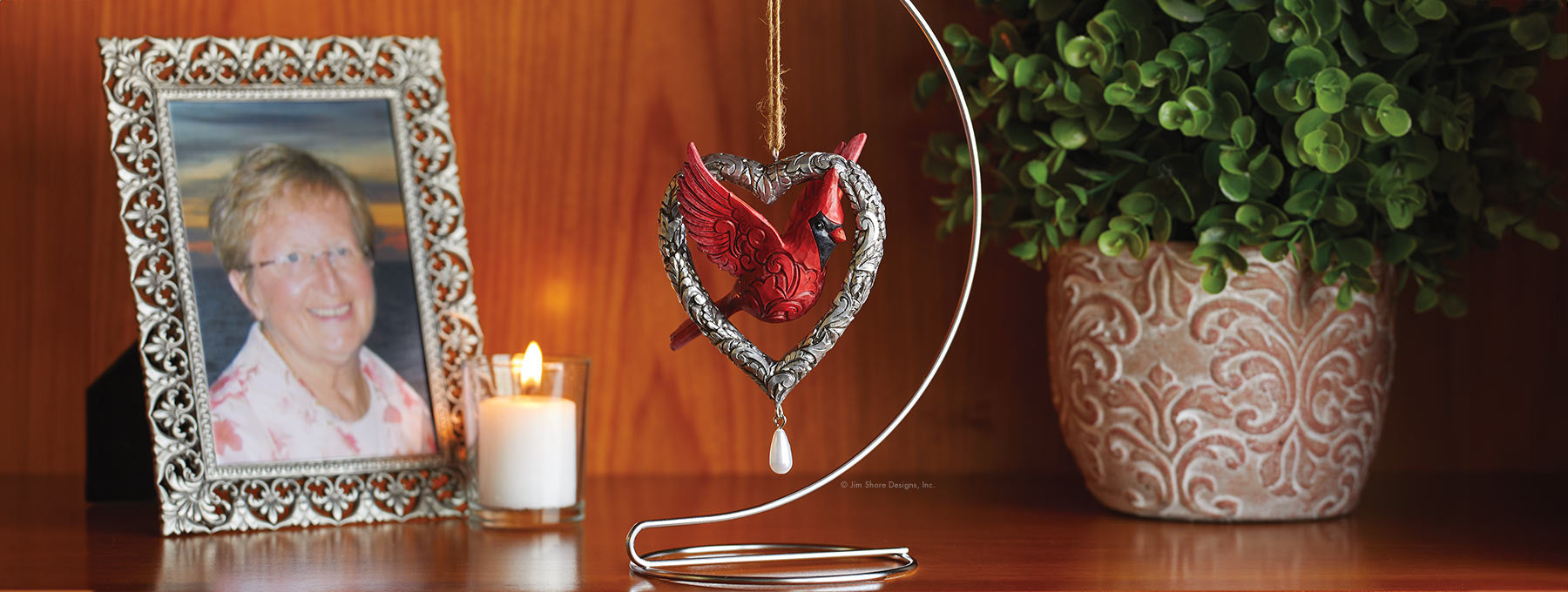 Jim Shore Cardinal ornament with picture frame