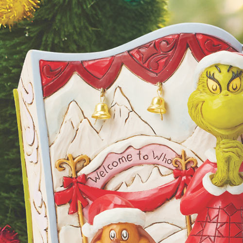 Jim Shore Grinch figurine with ringing bells