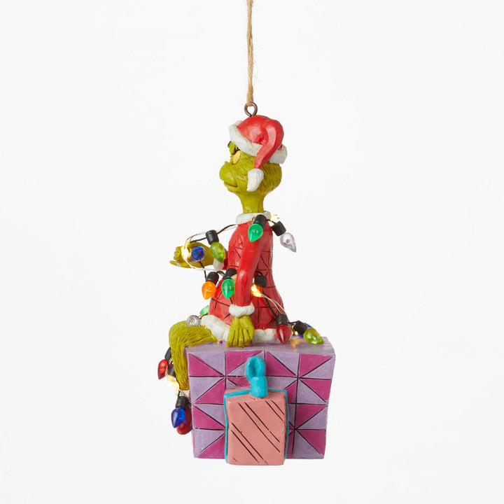 Grinch Wrapped in Lights Orn