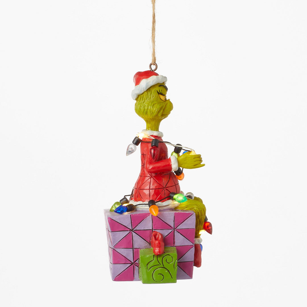 Grinch Wrapped in Lights Orn