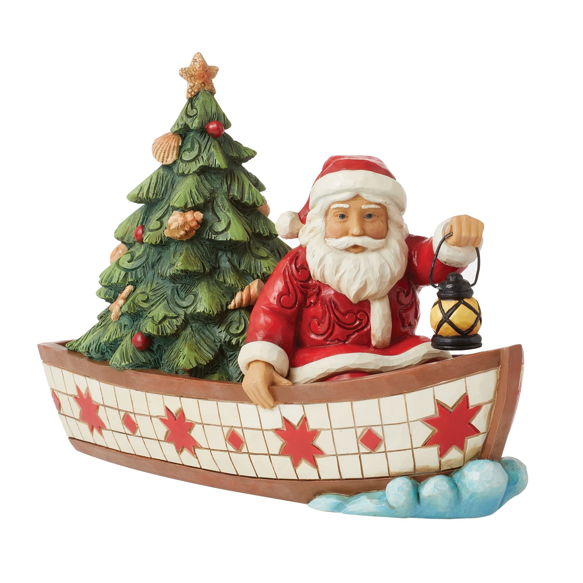 Jim Shore Santa in Boat with Tree Figurine - Thumbnail 2