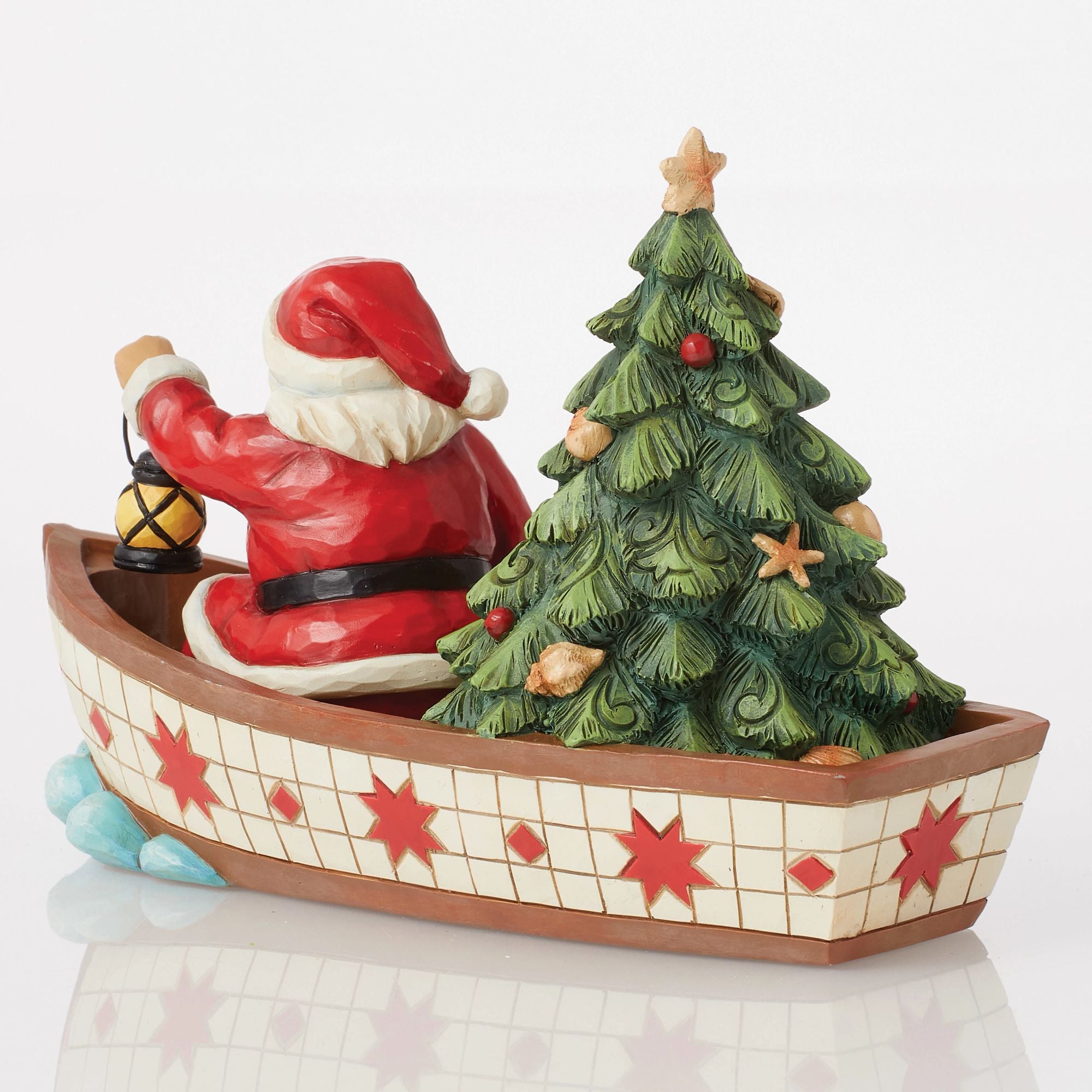Jim Shore Santa in Boat with Tree Figurine - Thumbnail 4