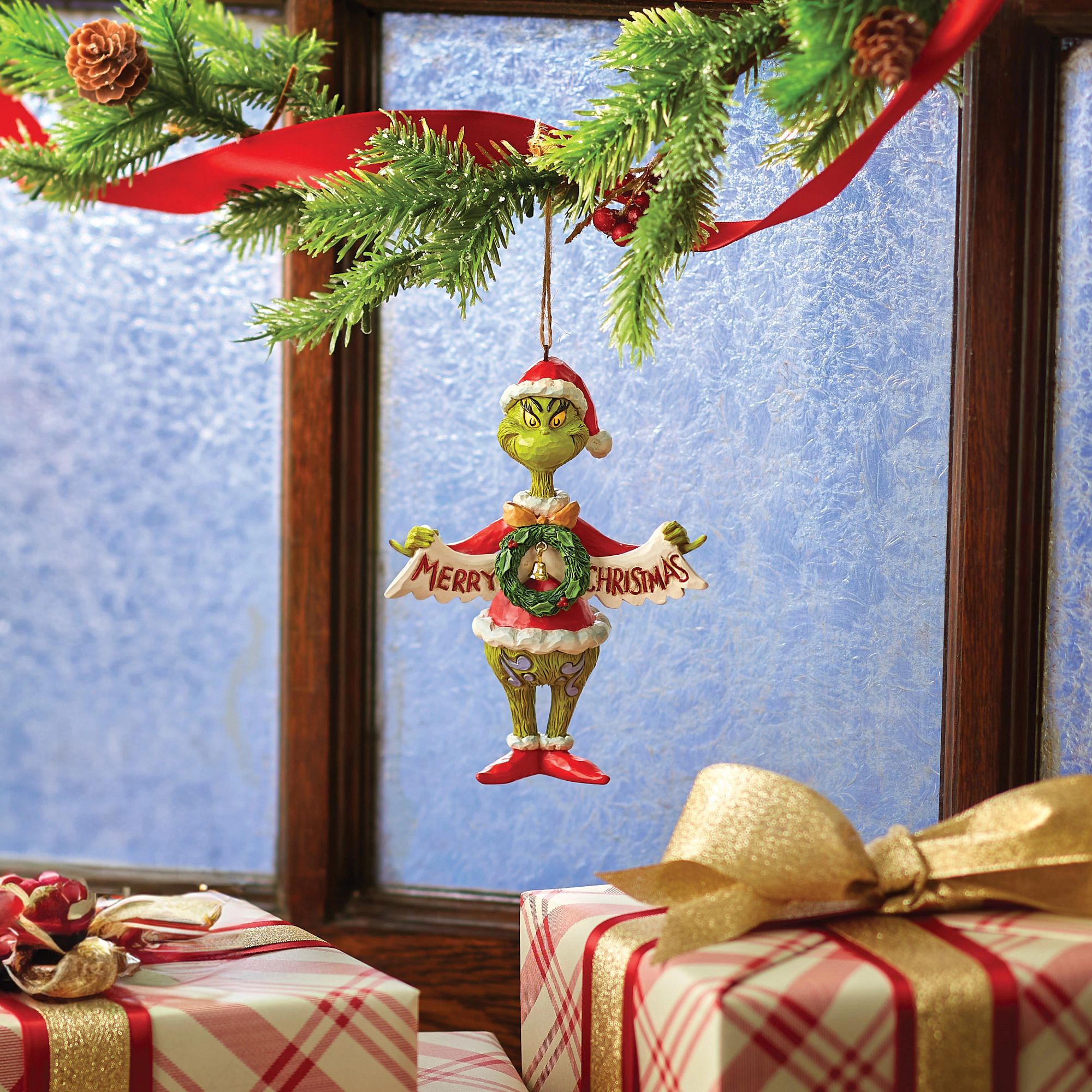 新品　Jim Shore グリンチ クリスマス置物 約18cm ジムショア Grinch Holding Banner – Jim Shore