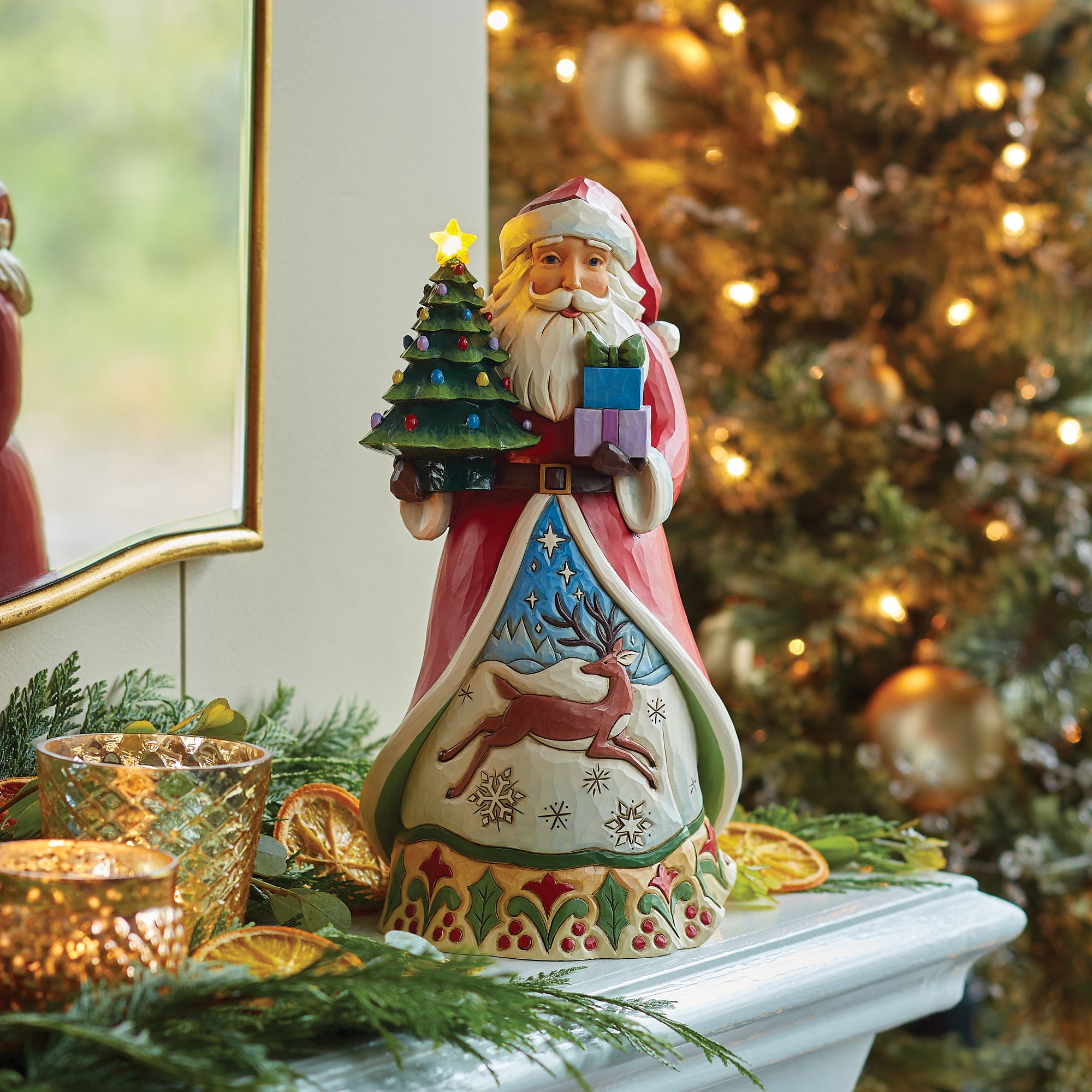 ジムショア　サンタクロース 置物 Santa Vintage LED Tree Fig – Jim Shore