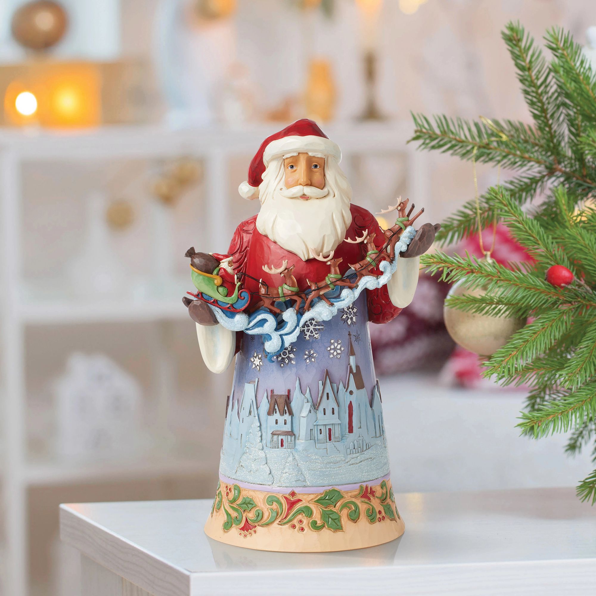 ジムショア　サンタクロース 置物 Santa Over Night Sky Figurine – Jim Shore