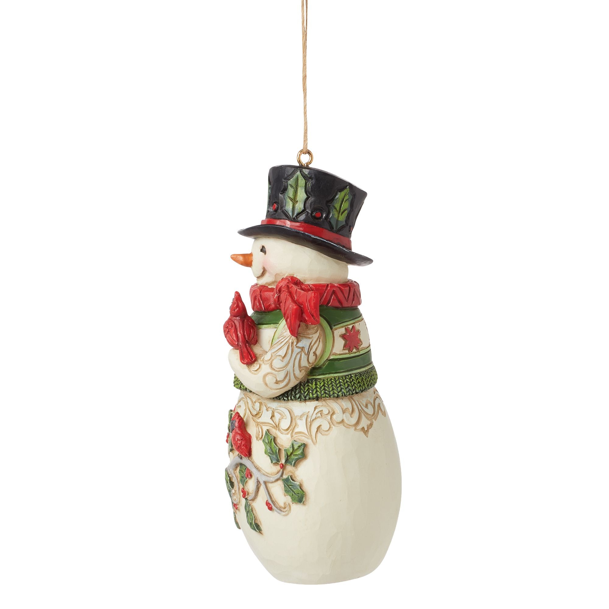 Jim Shore Snowman with Cardinal Ornament - Thumbnail 2