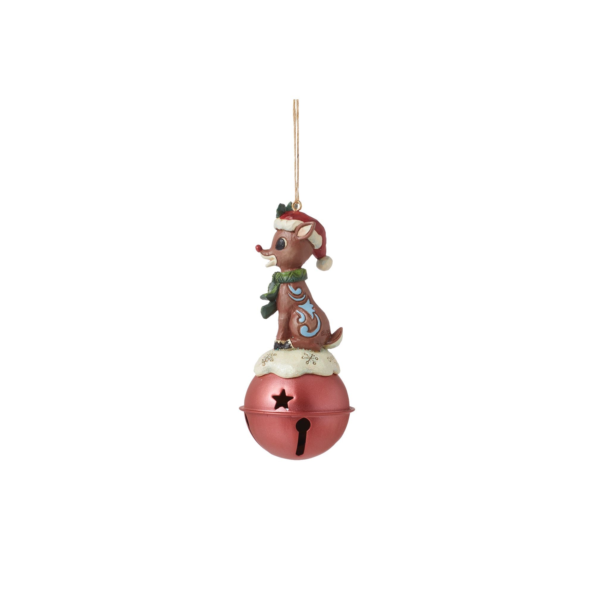 Rudolph Standing on Bell Ornament - Thumbnail 5