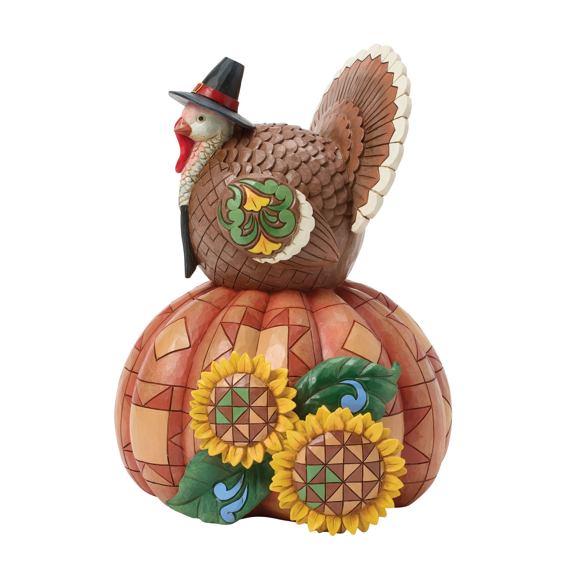 Turkey Pumpkin Sunflower Figurine - Thumbnail 4