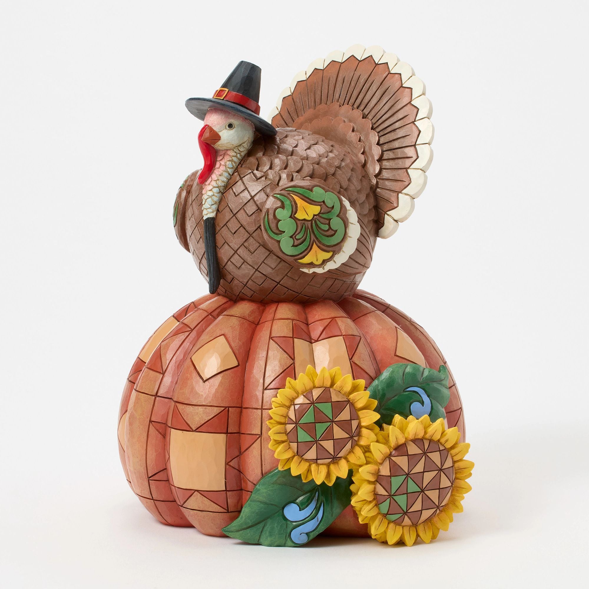 Turkey Pumpkin Sunflower Figurine - Thumbnail 3