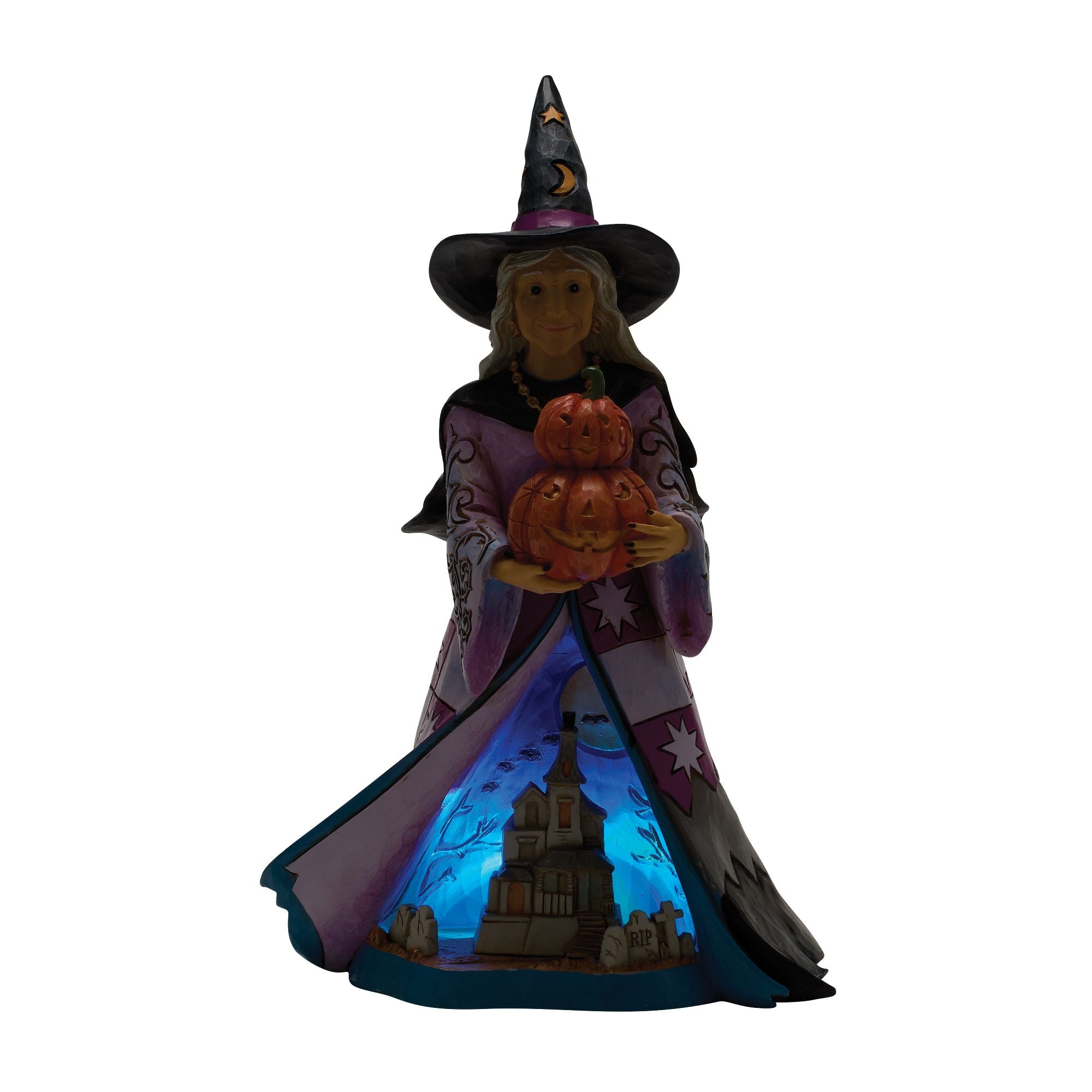 Witch Holding Pumpkins LED Fig – Jim Shore