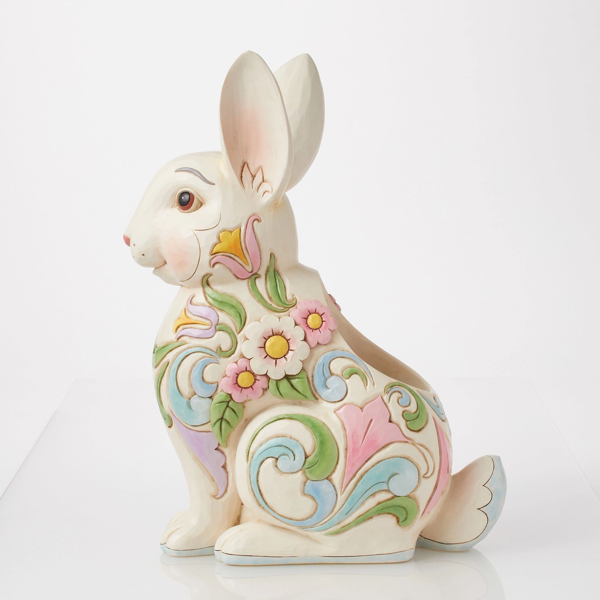 Planter White Floral Rabbit - Thumbnail 3