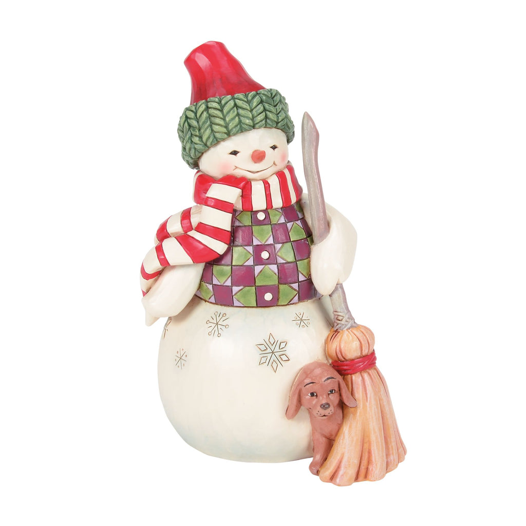Snowman with Dog Peeking Fig – Jim Shore