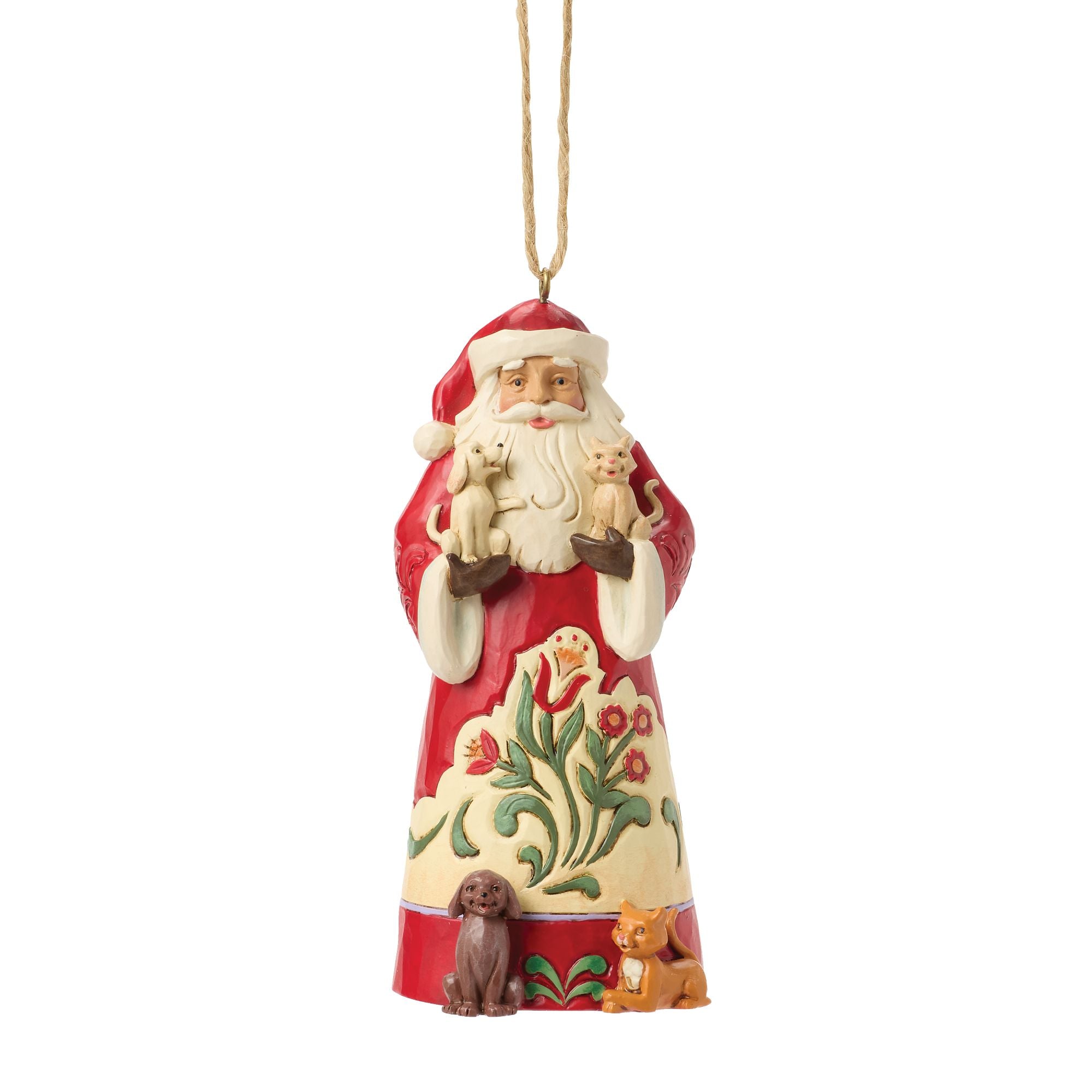 ジムショア　サンタクロース 置物 Santa With Pets Ornament – Jim Shore