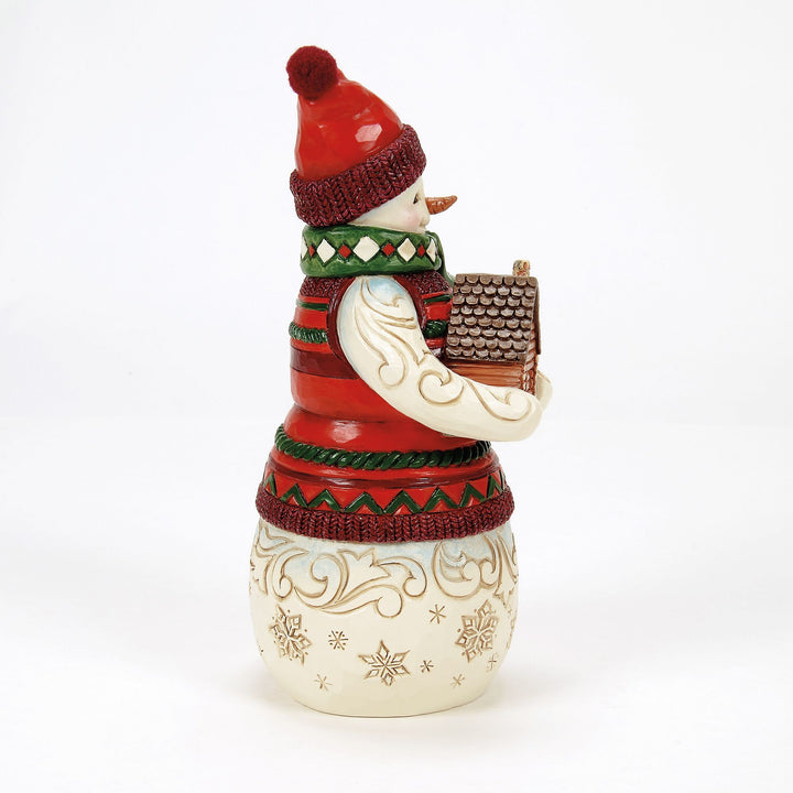 Lodge Snowman Log Cabin