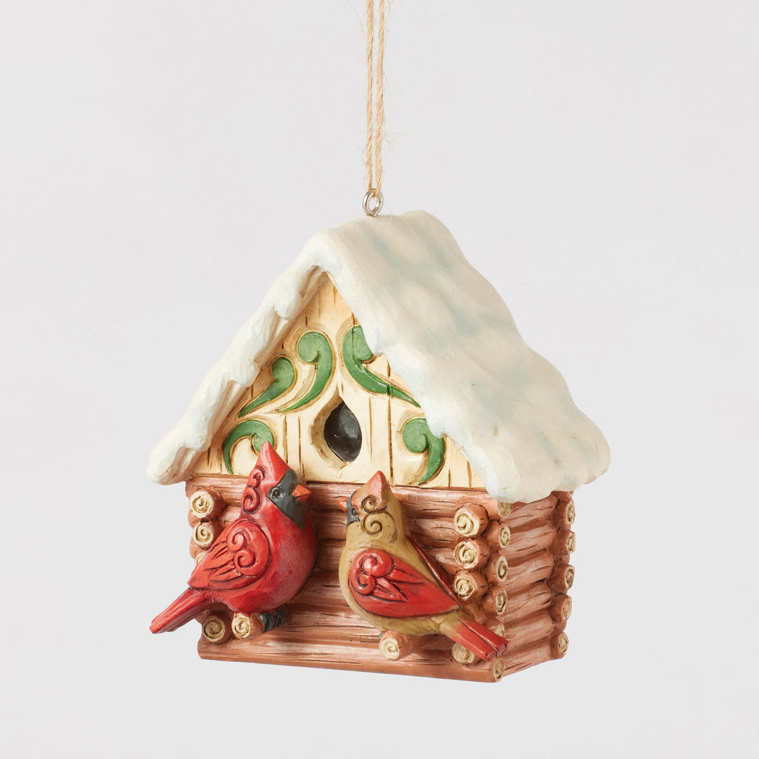 Lodge Log Cabin Bird Orn