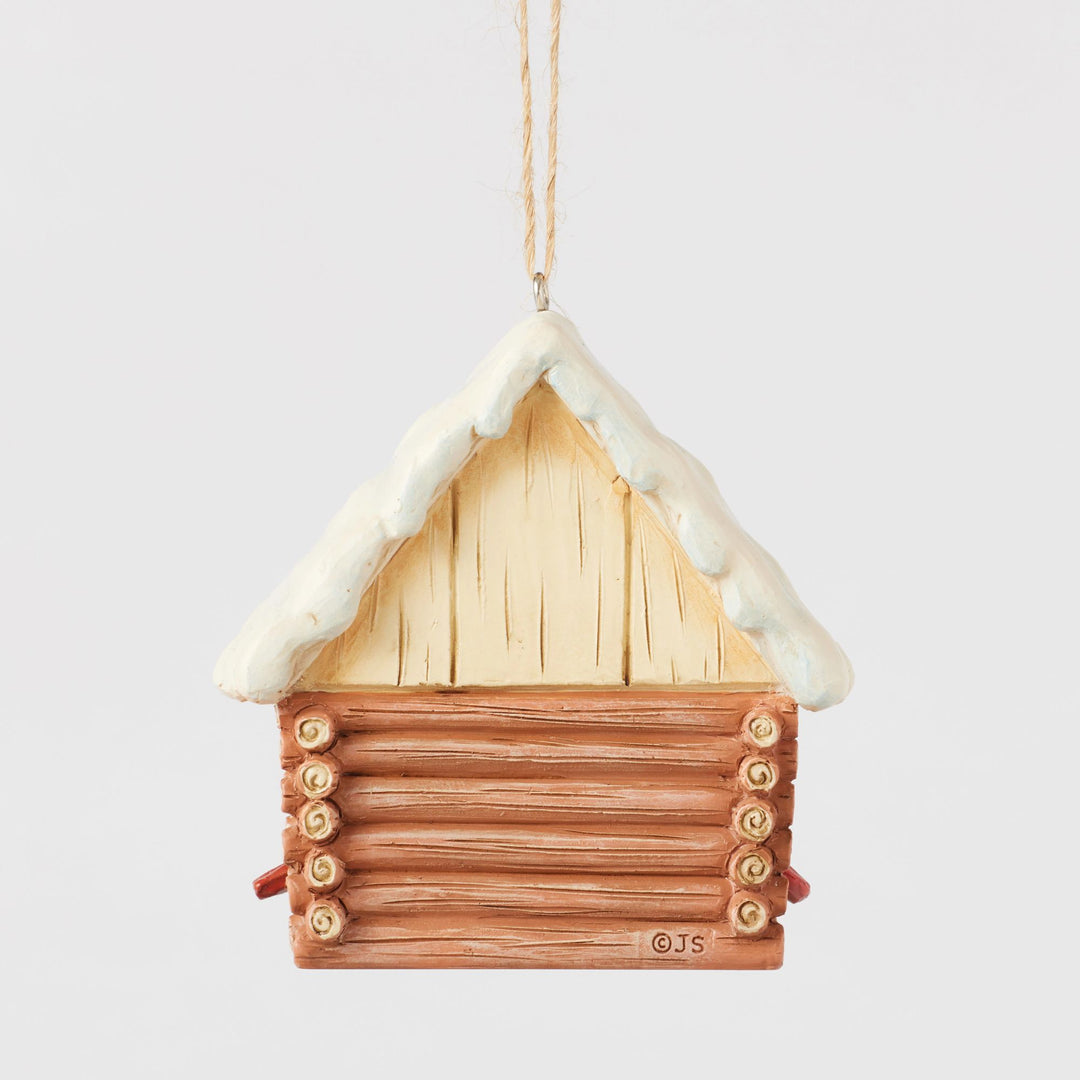 Lodge Log Cabin Bird Orn