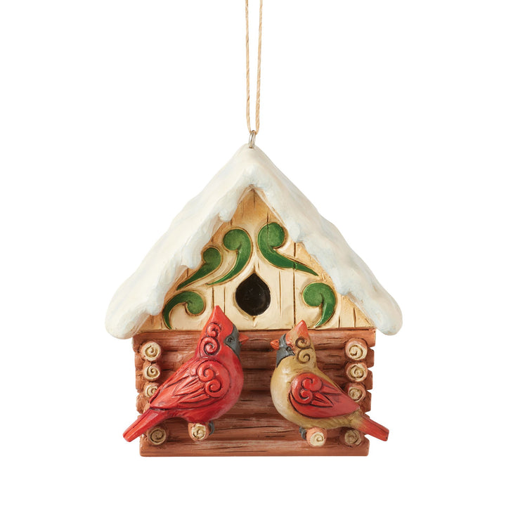 Lodge Log Cabin Bird Orn
