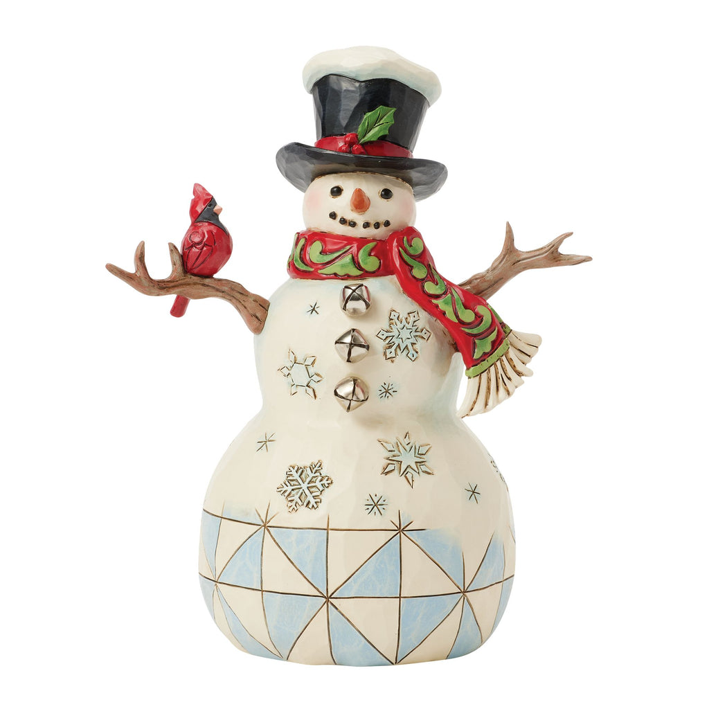Snowman with Cardinal & Twig – Jim Shore