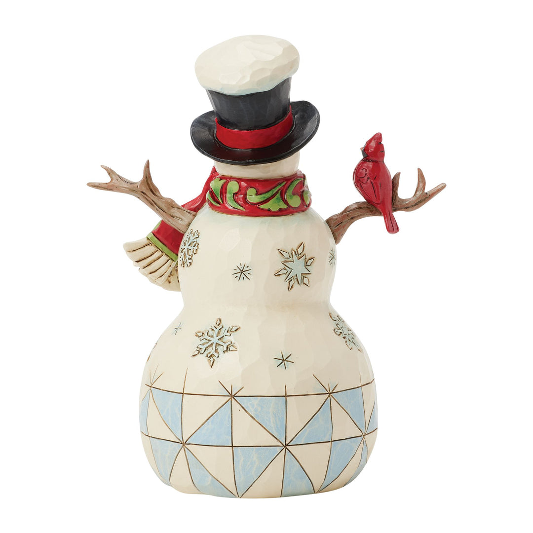 Snowman with Cardinal &amp; Twig