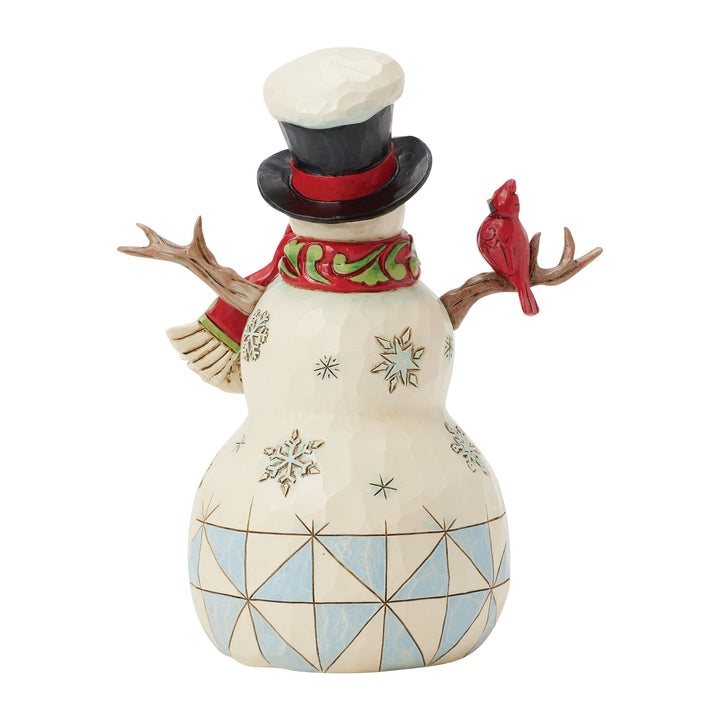 Snowman with Cardinal &amp; Twig