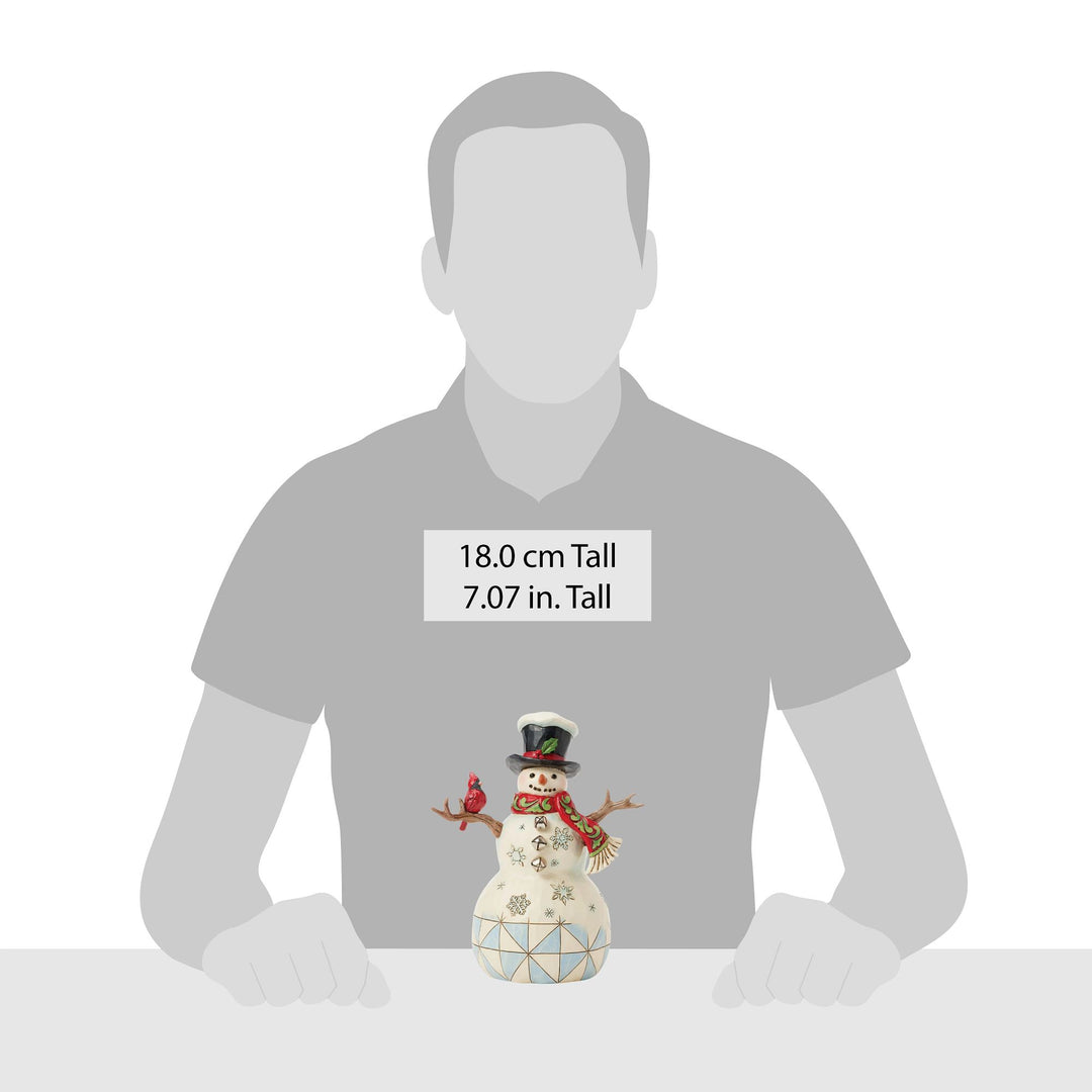 Snowman with Cardinal &amp; Twig