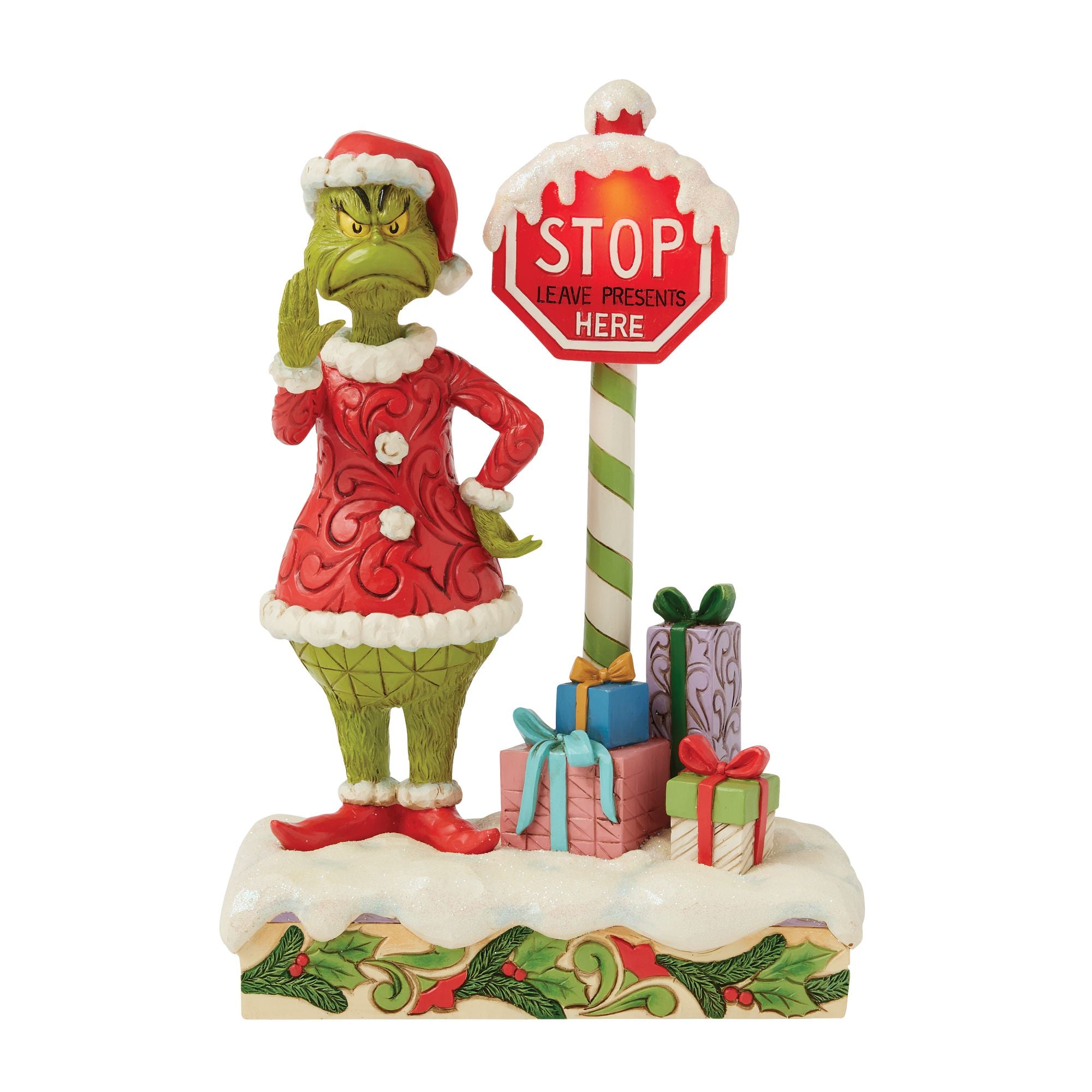 Grinch by Stop Sign LED Fig – Jim Shore
