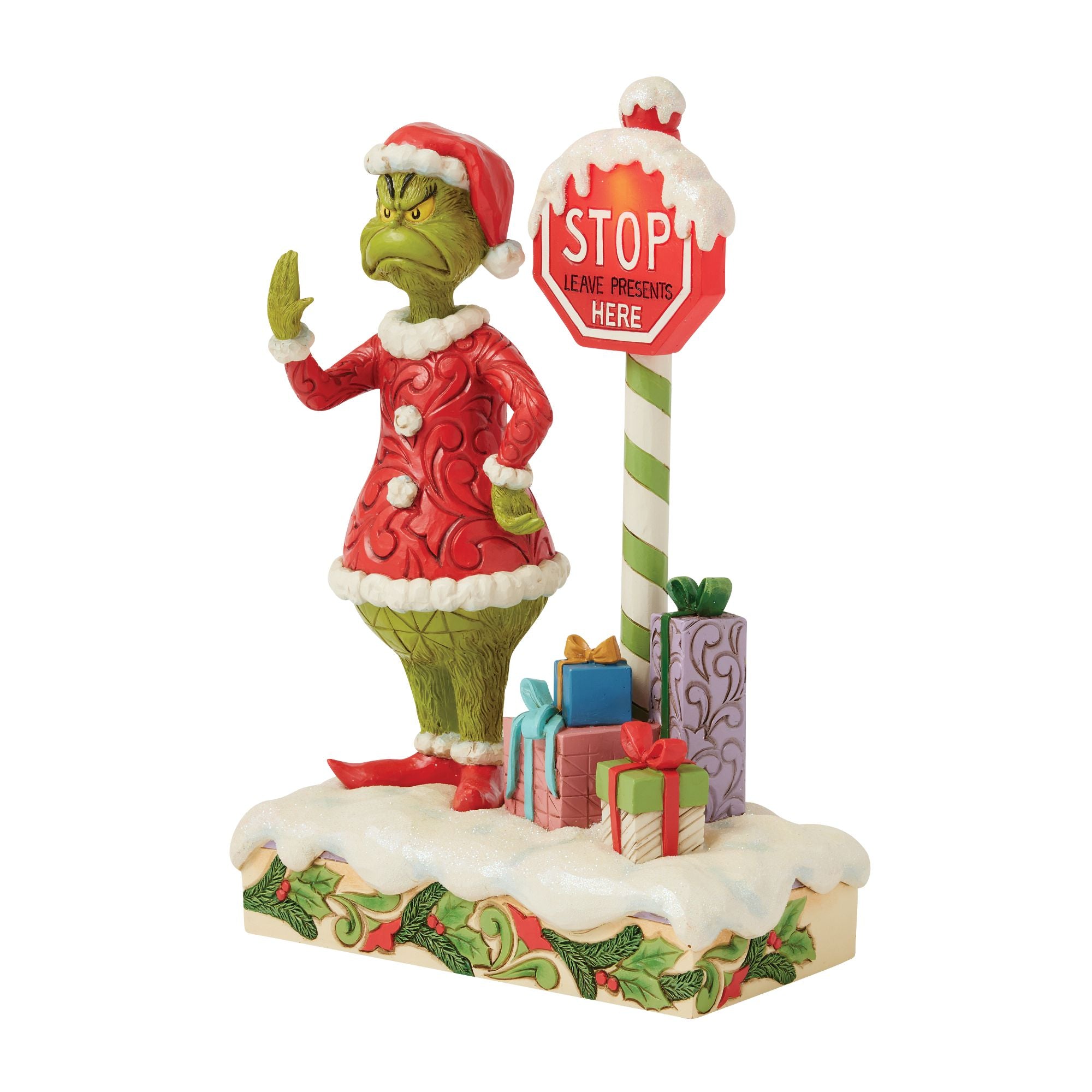 Grinch by Stop Sign LED Fig – Jim Shore