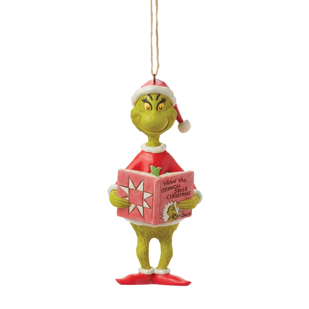 Grinch with Book Ornament โ Jim Shore