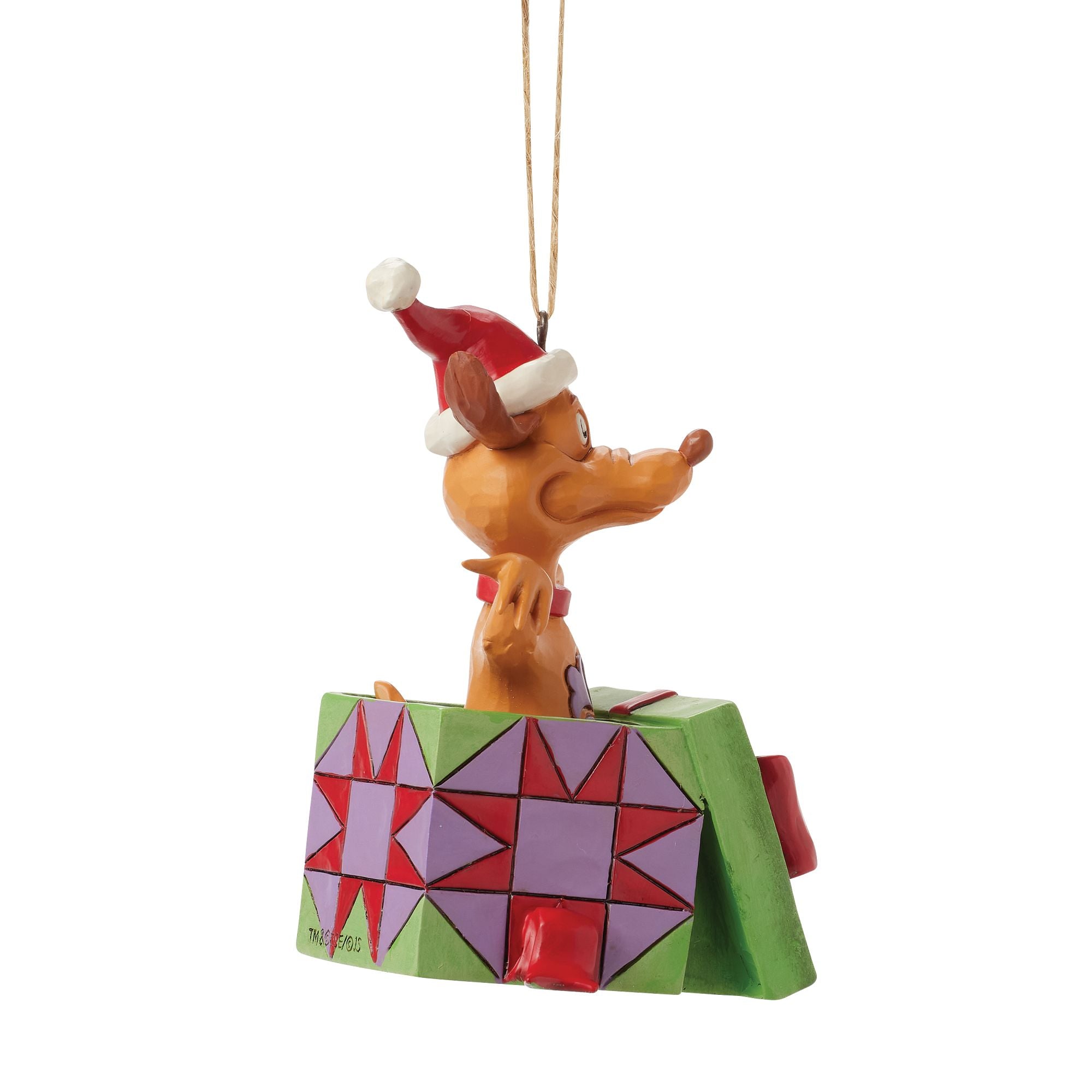 Jim Shore Grinch Max in Present Ornament - Thumbnail 2