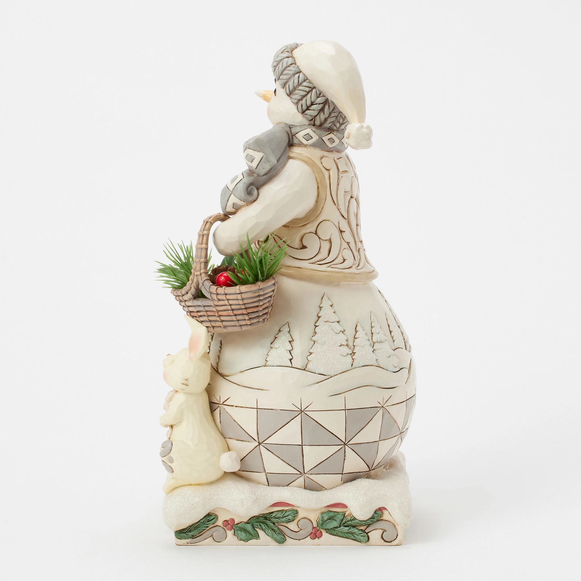 Wdlnd Snowman With Basket Fig – Jim Shore