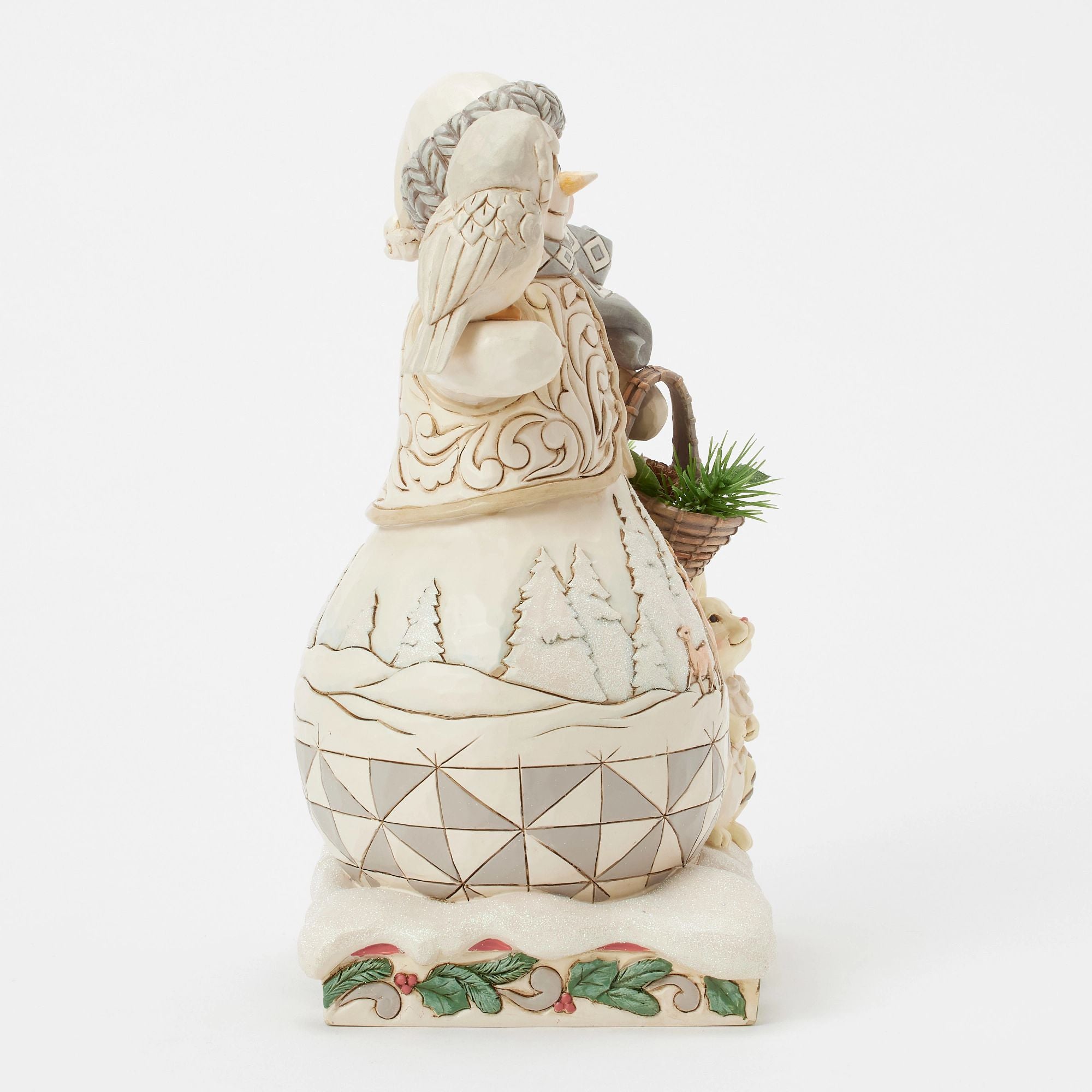 Wdlnd Snowman With Basket Fig – Jim Shore