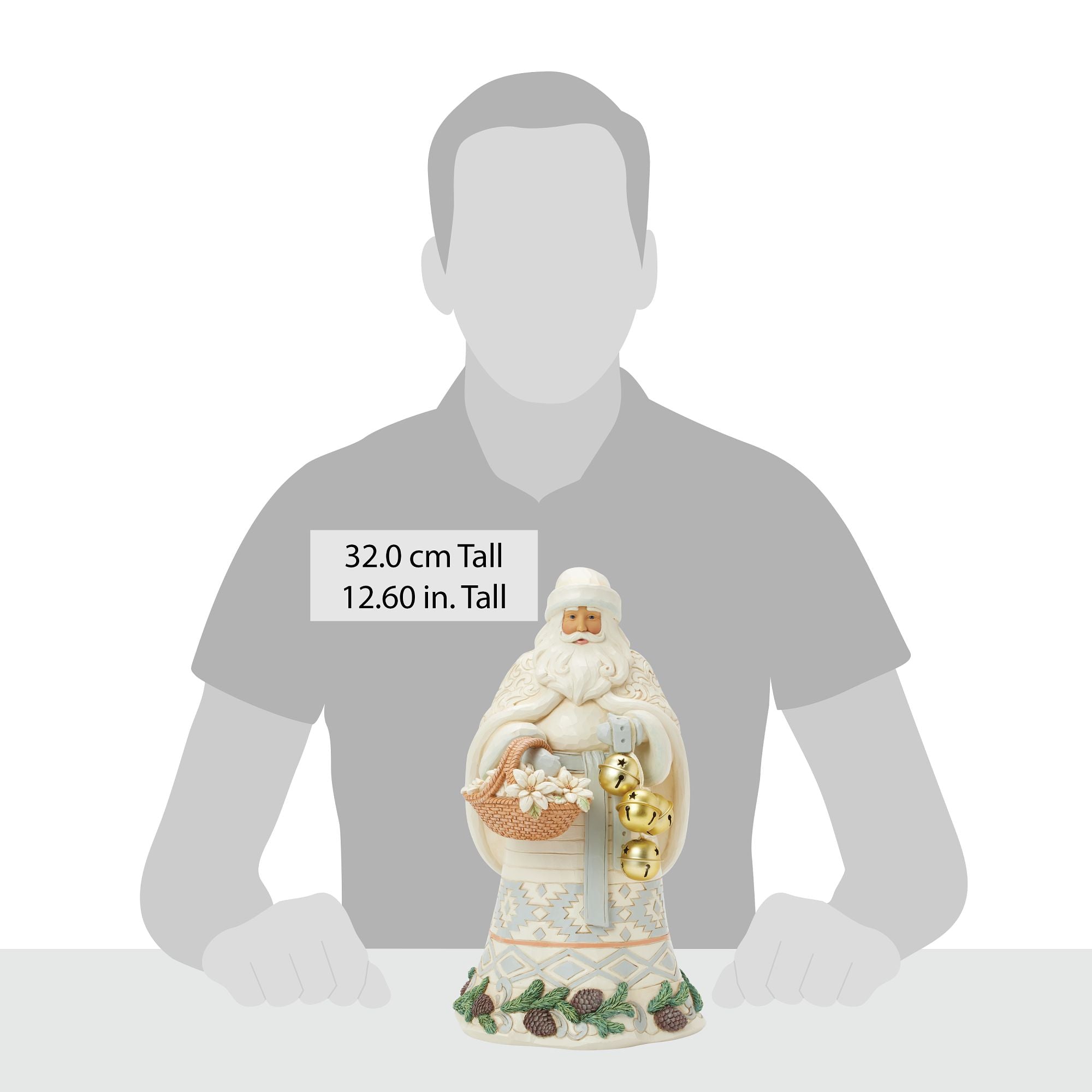 Wdlnd Santa Bkt and Bells Fig – Jim Shore