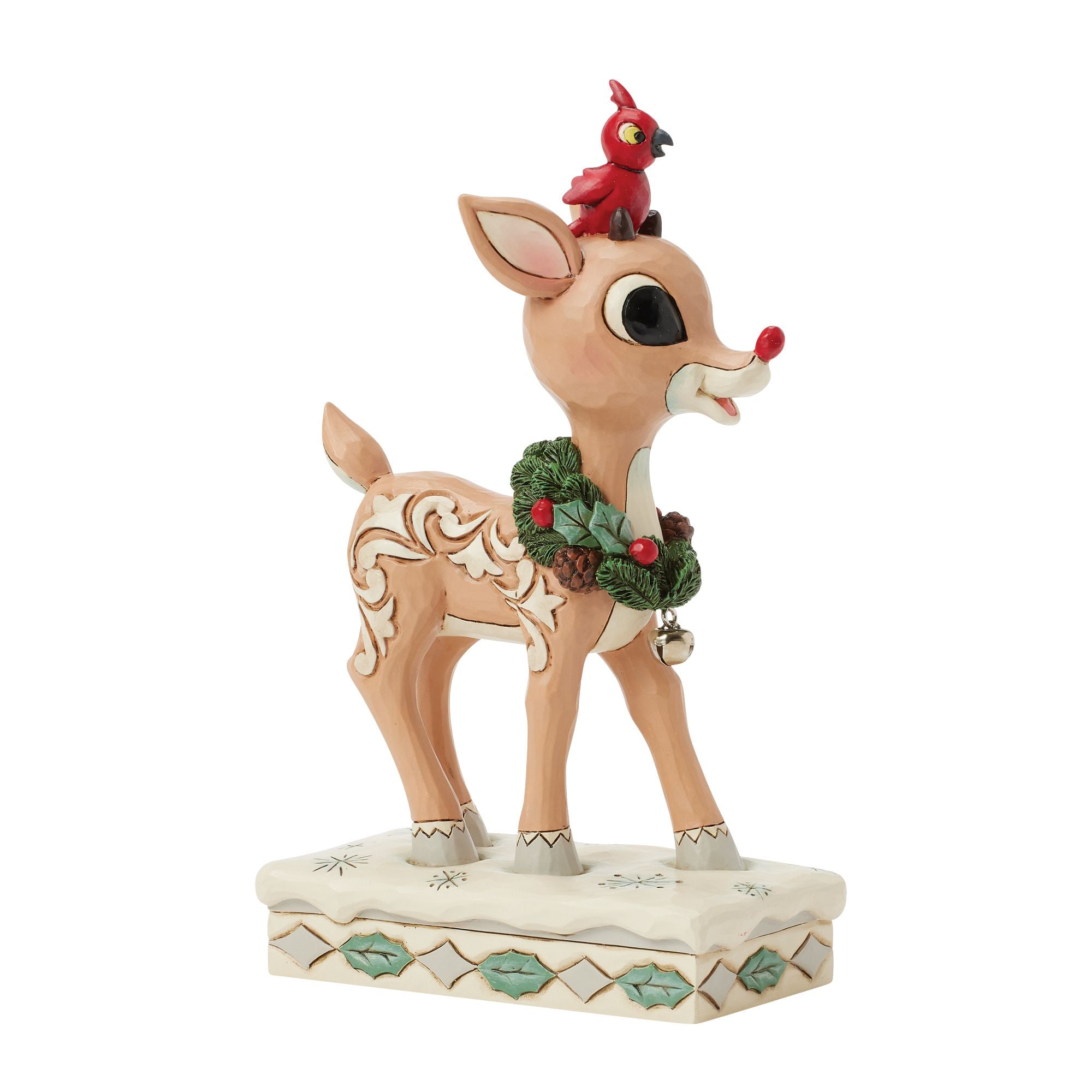 Jim Shore Woodland Rudolph With Red Bird Figurine - Thumbnail 4