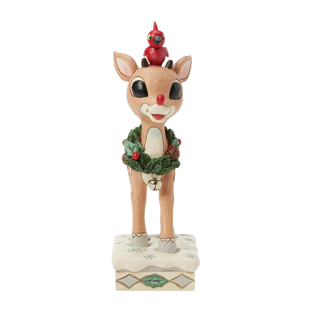 Woodland Rudolph with Red Bird – Jim Shore