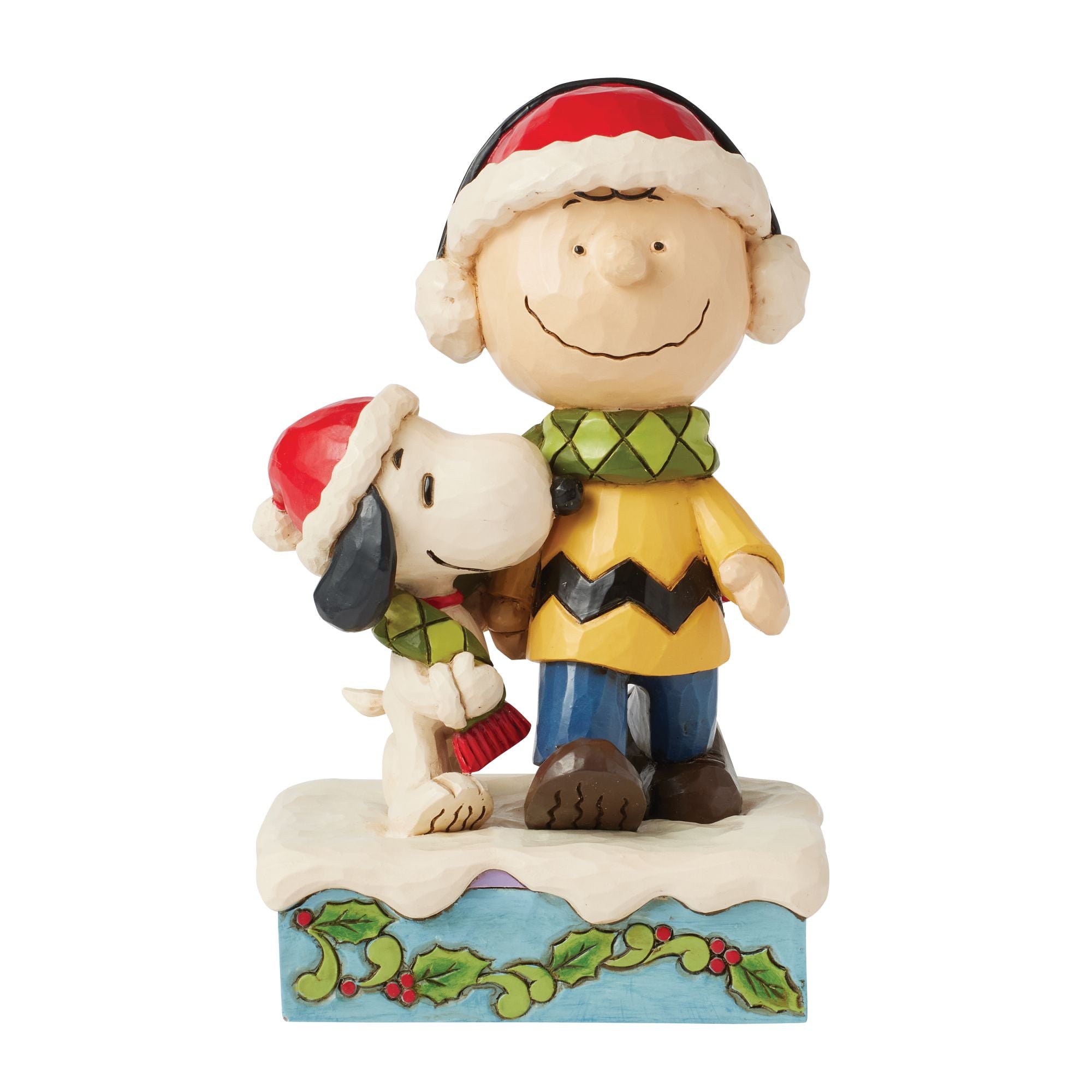 【JIM SHORE】スヌーピー&チャーリー スカーフ <クリスマス> Charlie & Snoopy Wearing Scarf – Jim Shore