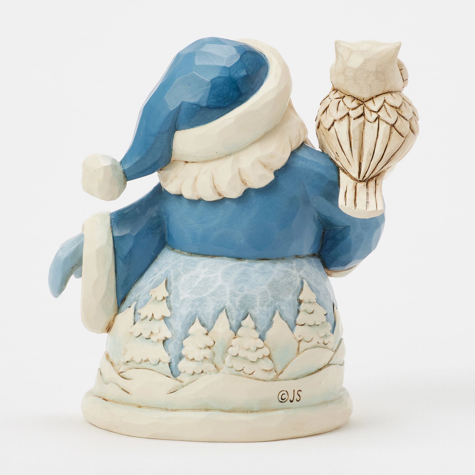 Blue Santa with Owl Mini – Jim Shore
