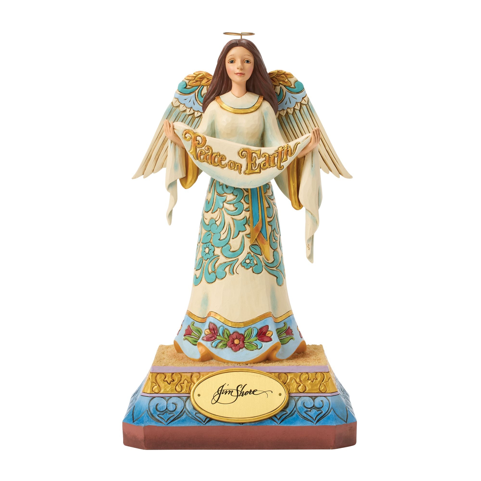 陶器製 天使のフィギュア JIM SHORE Angel Wrap～ジムショア Peace On Earth Angel Figurine – Jim Shore