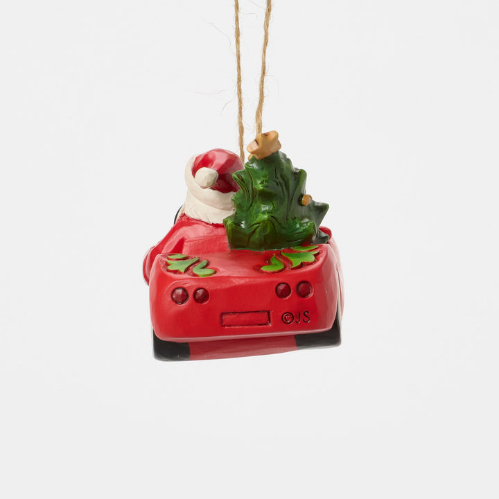 Santa in Sports Car Orn