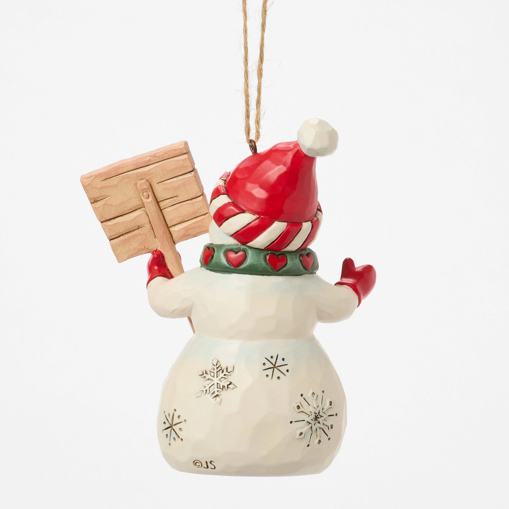 Jim Shore Snowman Peace & Joy Sign Ornament