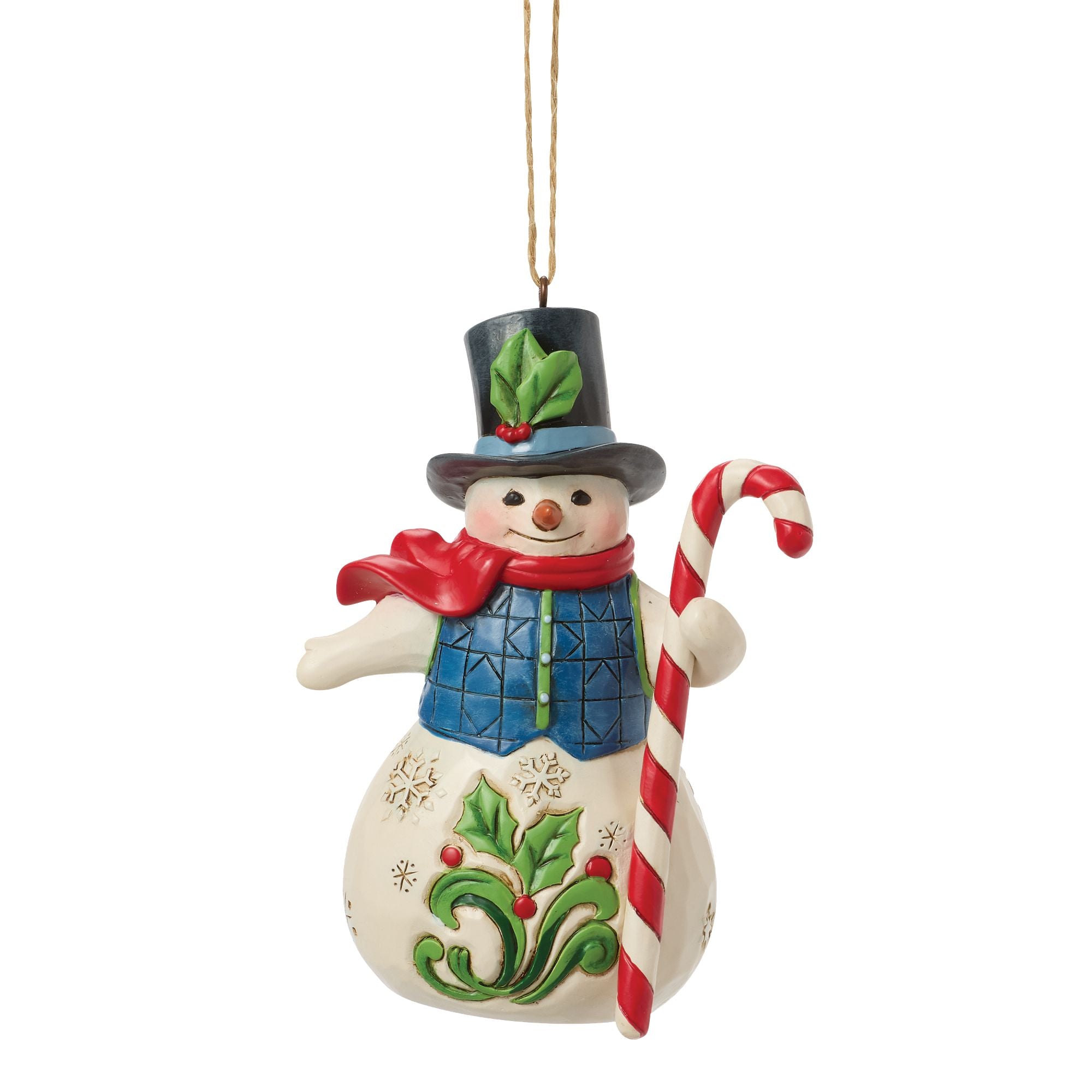 Snowman with Candy Cane Orn – Jim Shore
