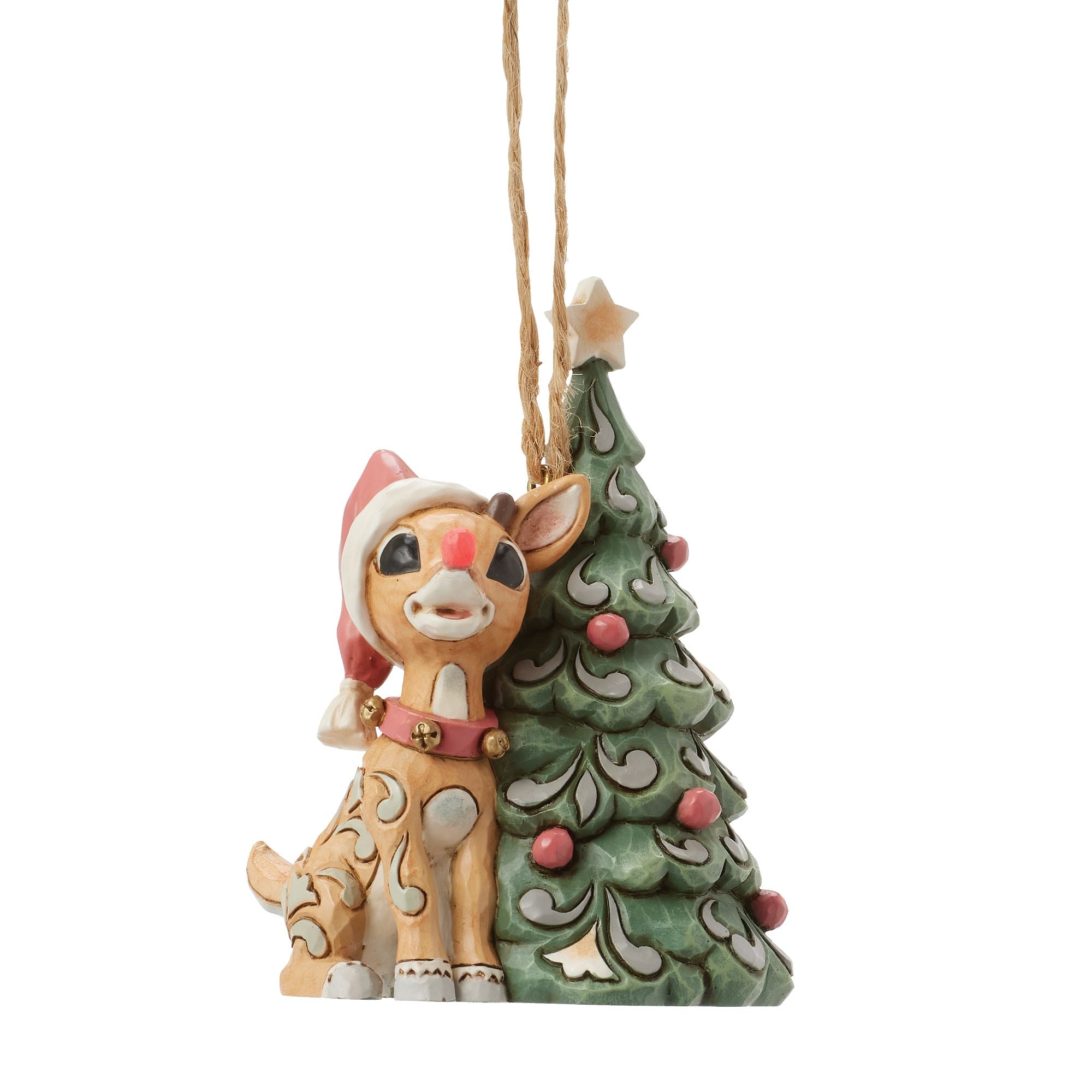 Jim Shore Woodland Rudolph with Christmas Tree Ornament - Thumbnail 5