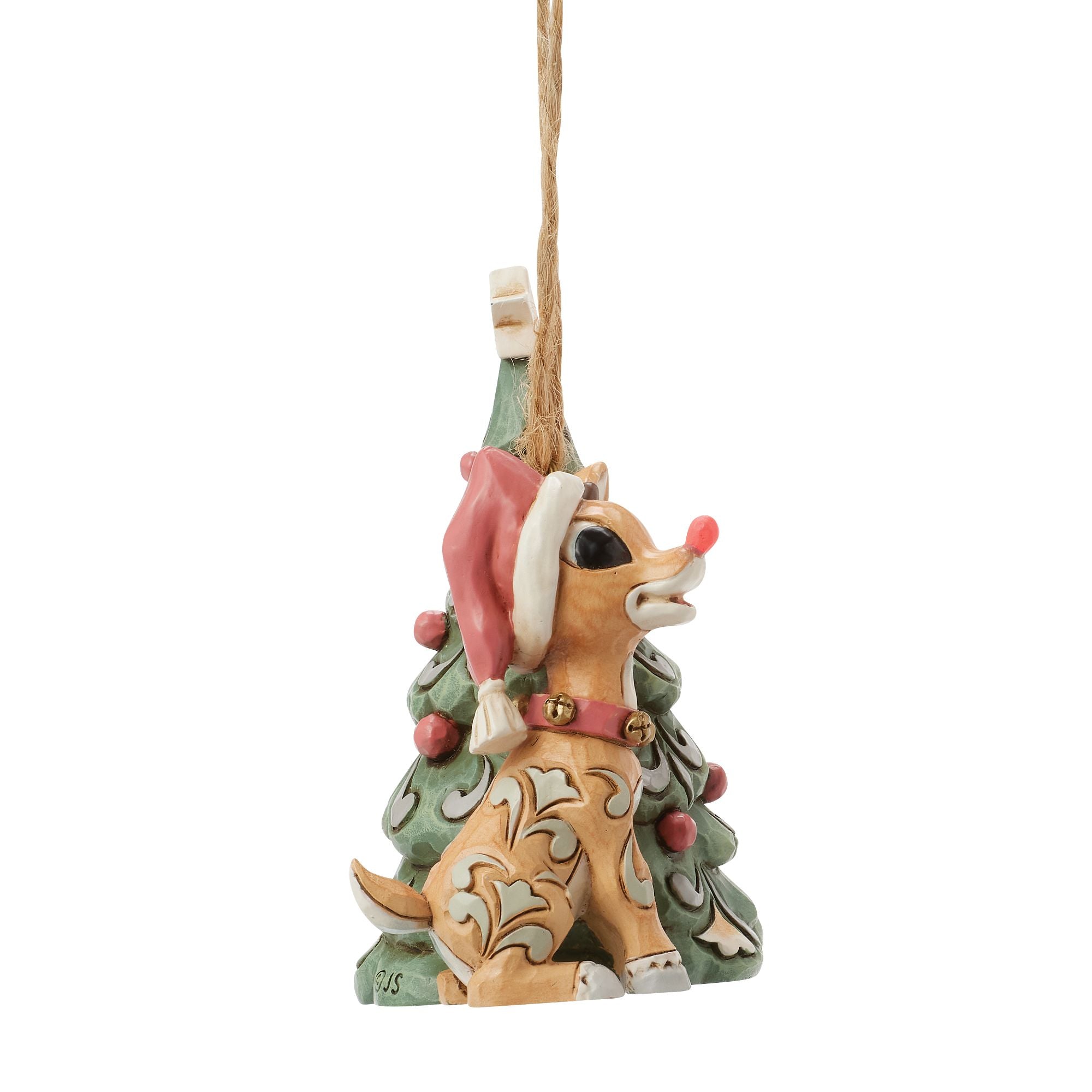 Jim Shore Woodland Rudolph with Christmas Tree Ornament - Thumbnail 4