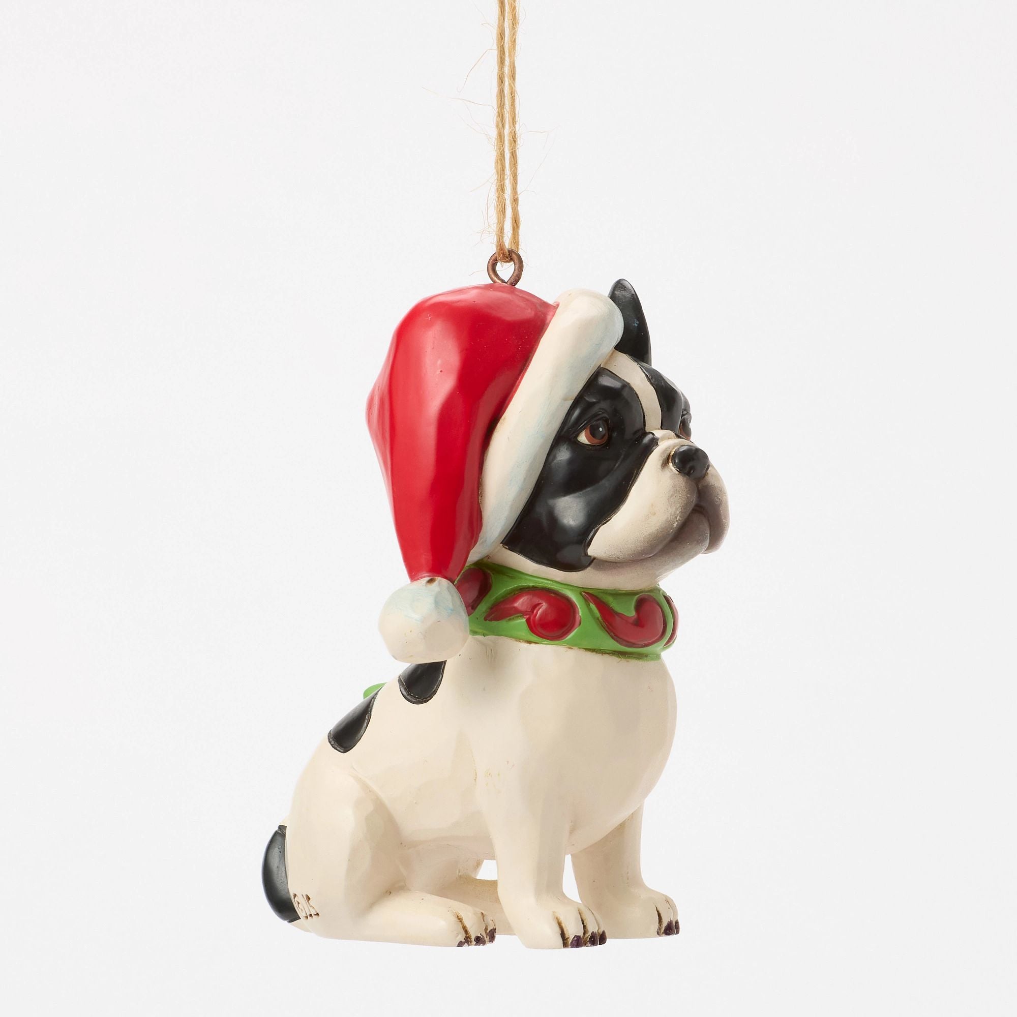 Jim Shore Christmas Dog Frenchie Ornament - Thumbnail 2