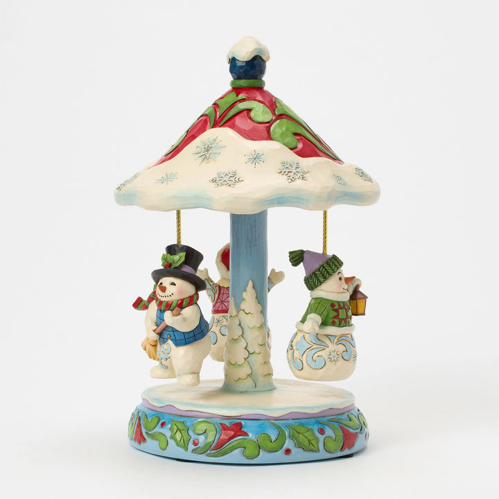 Rotating Snowman Carousel Fig